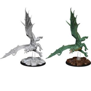 D&D Nolzur's Unpainted Miniatures Young Green Dragon