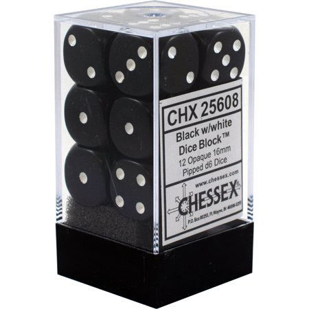 Chessex Opaque D6 Black & White