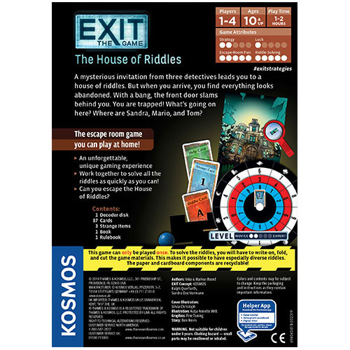 Exit: The House of Riddles back