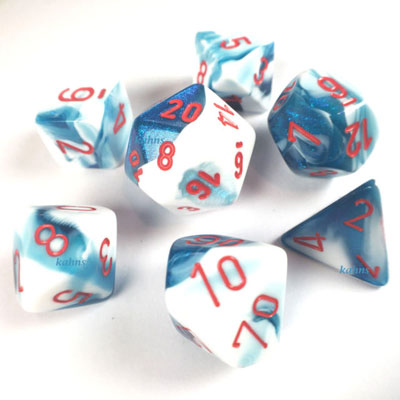 Chessex Gemini Astral Blue-White & Red