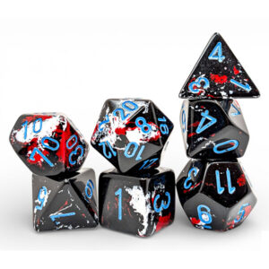 Chessex Brush Series: 7-Die Set Dark Side & blue